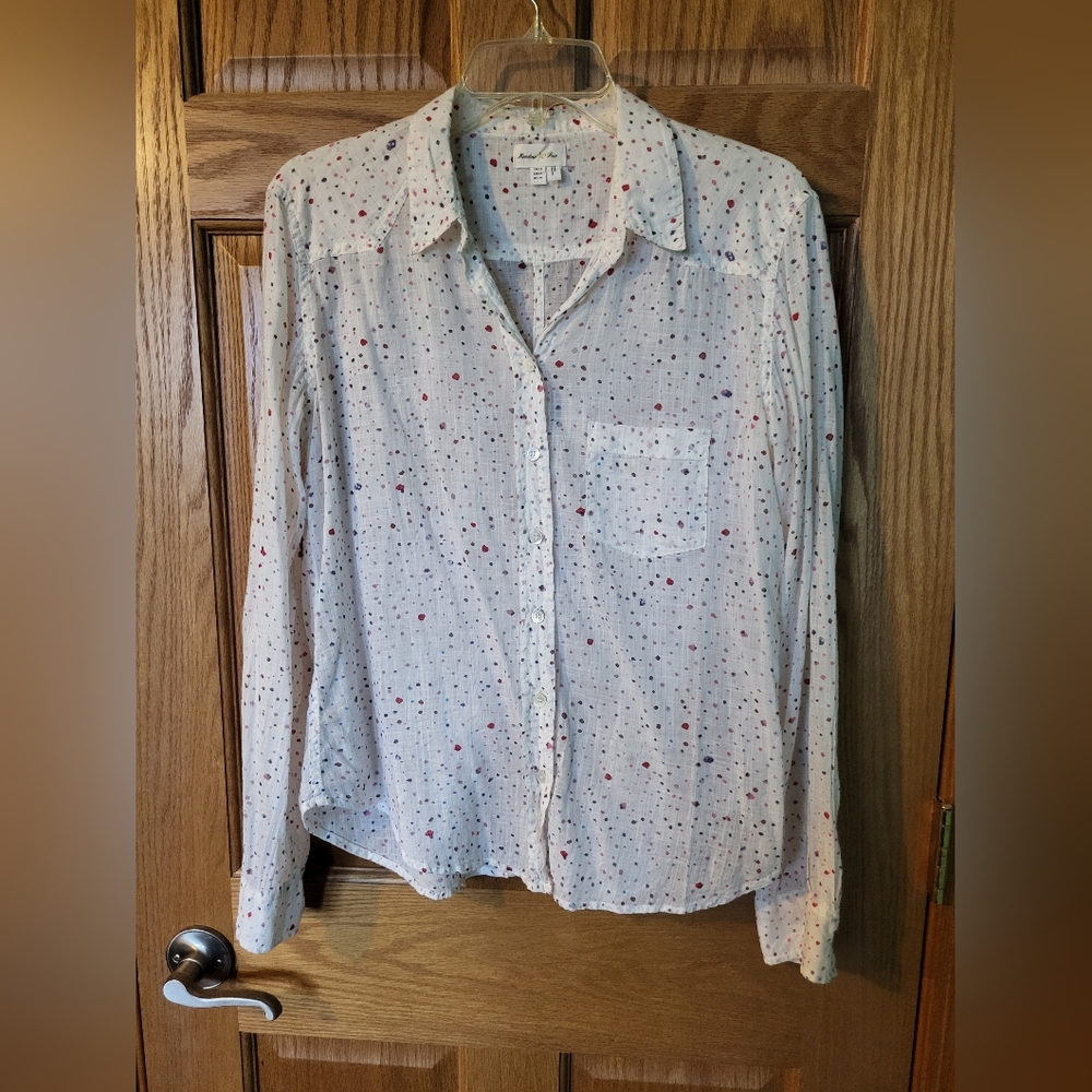Meadow Rue Anthropologie Polka Dot Confetti Blouse